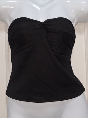 Express Black Strapless Ribbed Tube Top